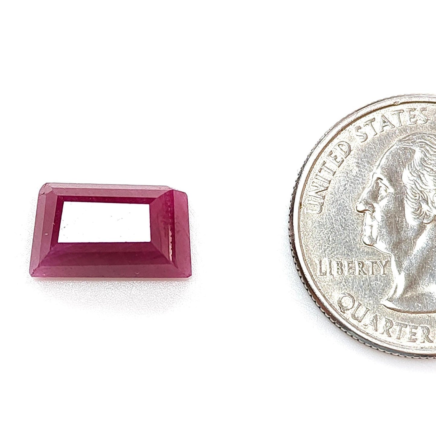 Ruby Gemstone Step Cut : 8.00cts Natural Untreated Unheated Red Ruby Trapezium Shape 14*9mm 1pc