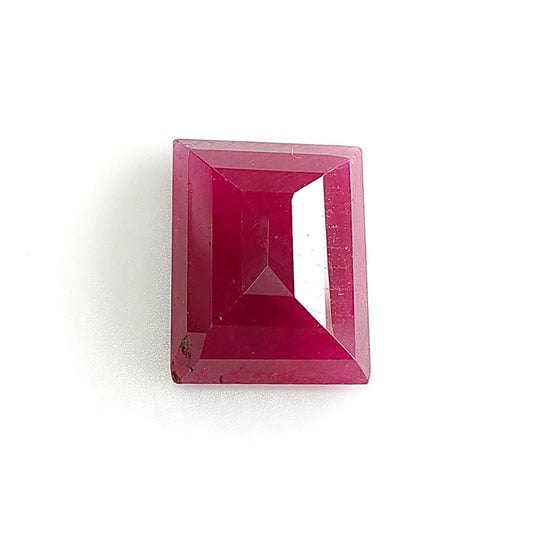 Ruby Gemstone Step Cut : 13.10cts Natural Untreated Unheated Red Ruby Baguette Shape 15*12mm 1pc