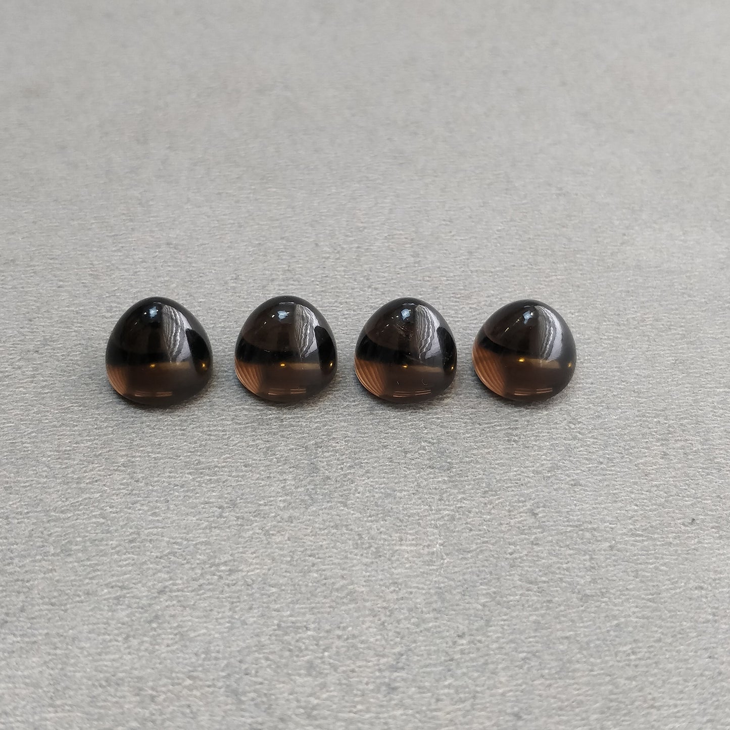 SMOKY QUARTZ Gemstone Cabochon : 33.30cts Natural Untreated Quartz Bullets Shape 11mm 4pcs