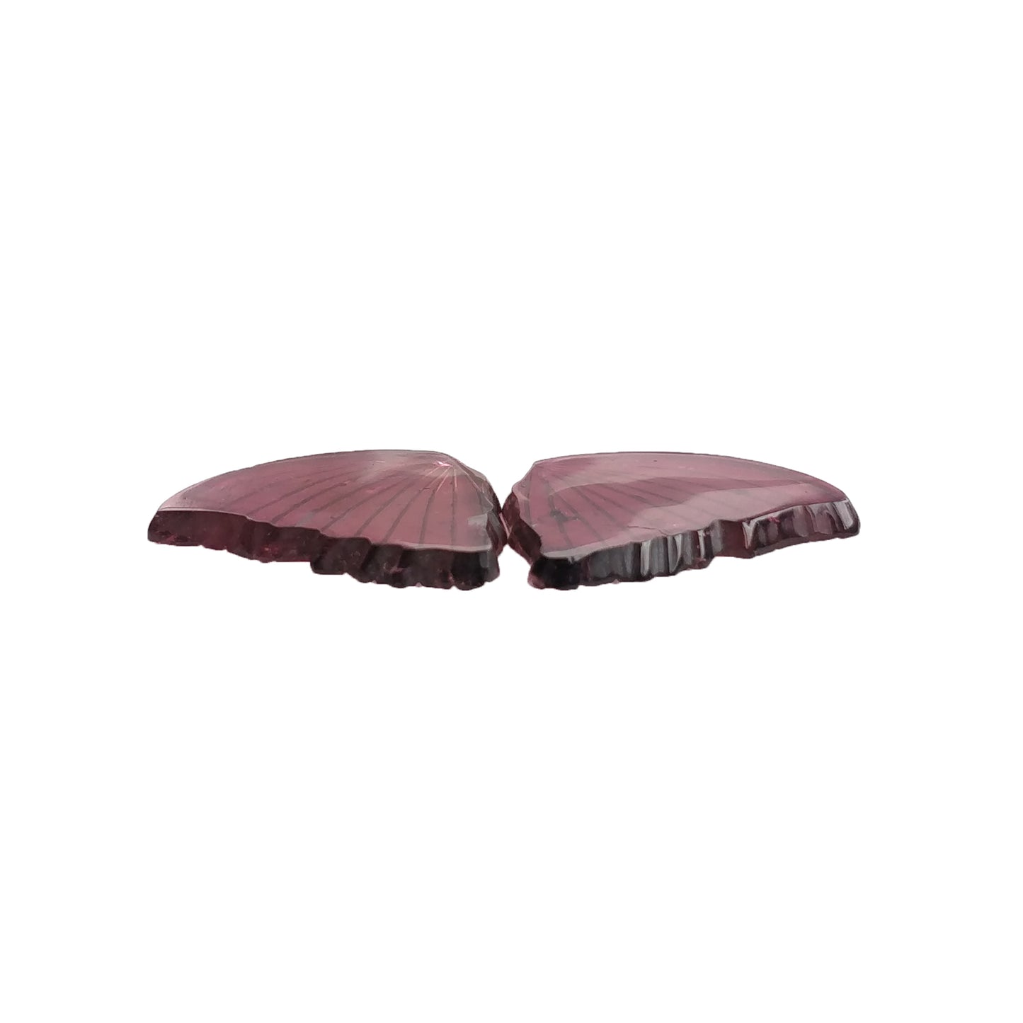 RUBELLITE TOURMALINE Gemstone Carving : 33.10cts Natural Untreated Watermelon Tourmaline Hand Carved BUTTERFLY 28*22mm Pair