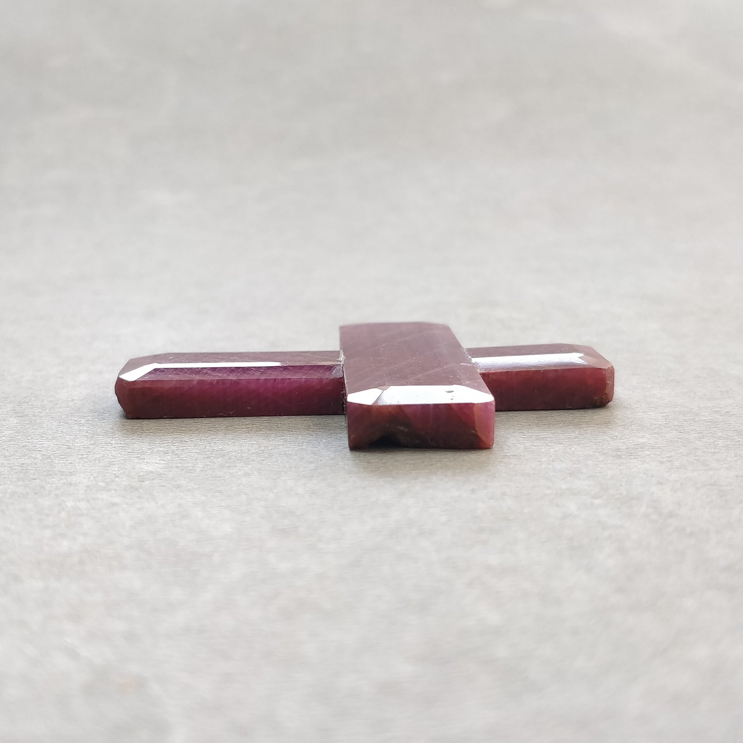 Red Ruby Gemstone Normal Cut : 137.70cts Natural Untreated Ruby Christian Jesus Cross 34.5*19.5mm