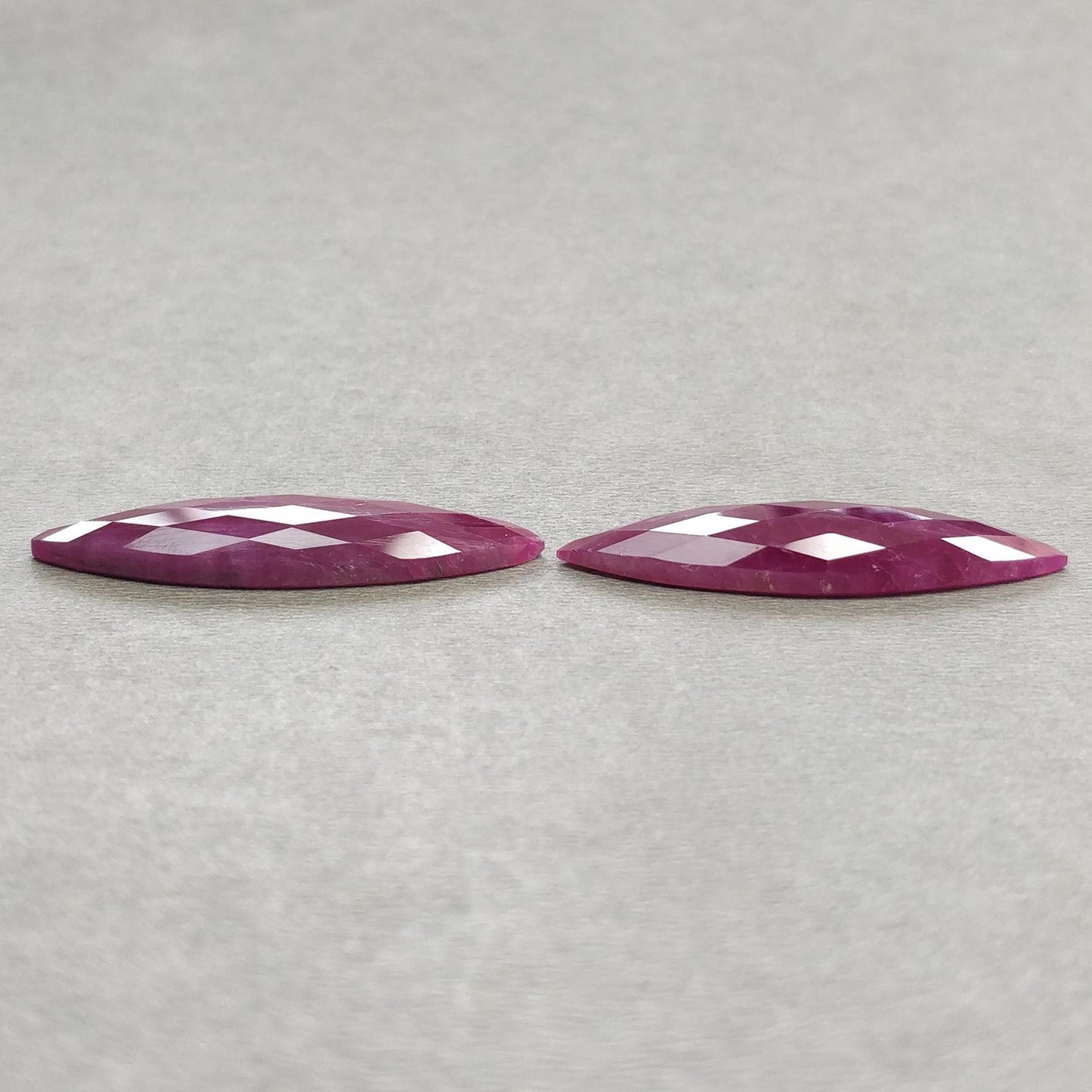 Ruby Gemstone Checker Cut : Natural Untreated Unheated Red Ruby Marquise Shape Pair