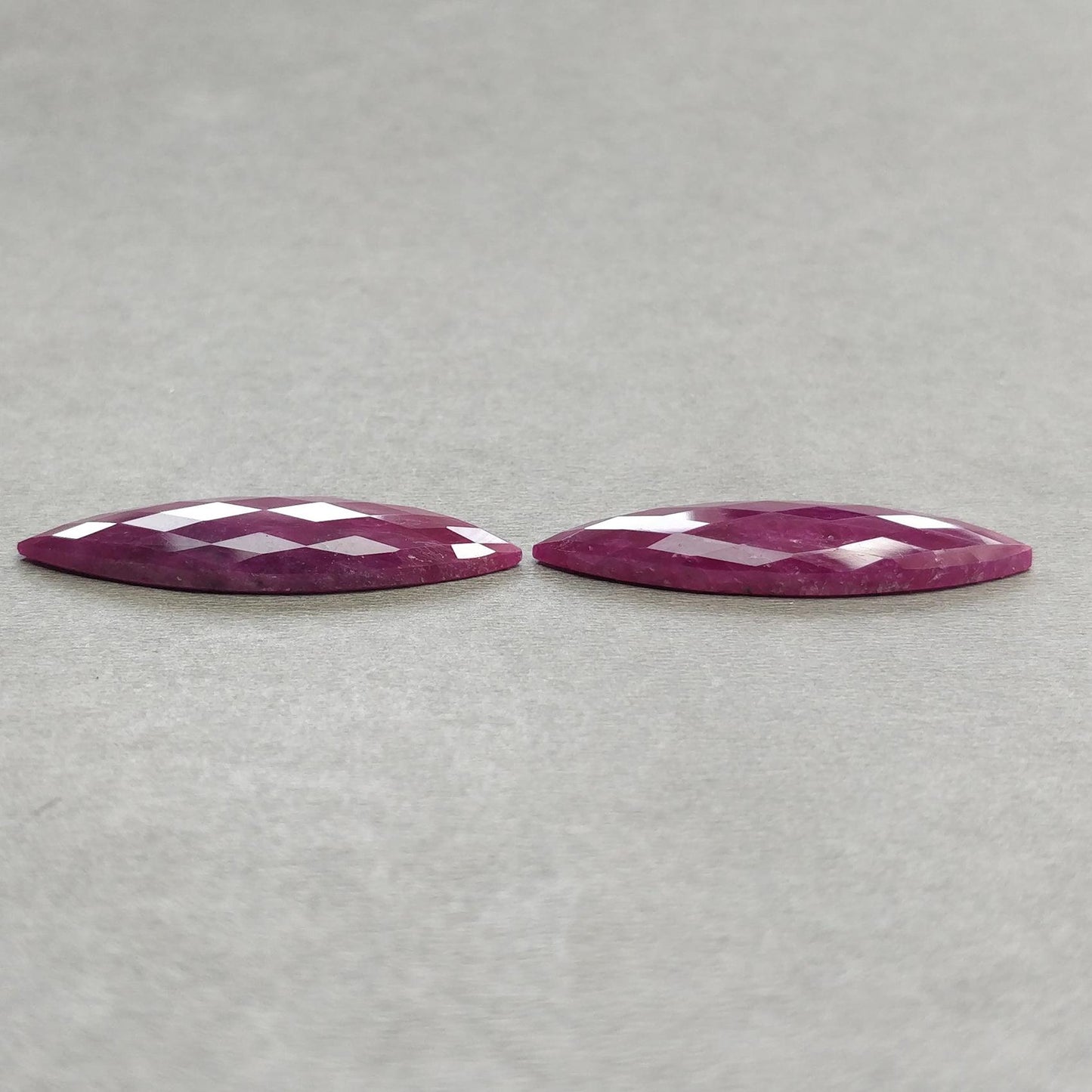 Ruby Gemstone Checker Cut : Natural Untreated Unheated Red Ruby Marquise Shape Pair