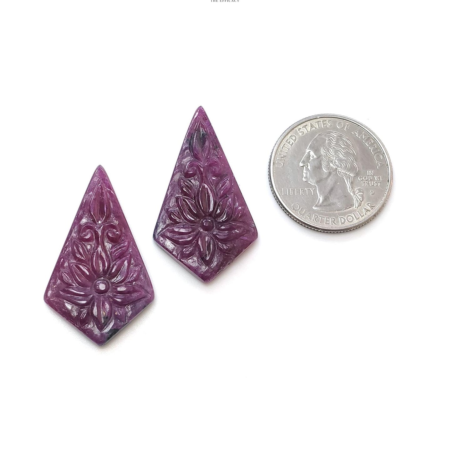 RUBY Gemstone Carving : 48.80cts Natural Untreated Unheated Red Ruby Hand Carved Uneven Shape 35*20mm Pair