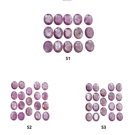 Sapphire Gemstone Normal Cut : Natural Untreated Unheated Raspberry Sheen Pink Sapphire Oval Shape Lot