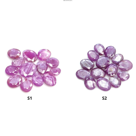 Sapphire Gemstone Normal Cut : Natural Untreated Unheated Raspberry Sheen Pink Sapphire Uneven Egg Shape Lot