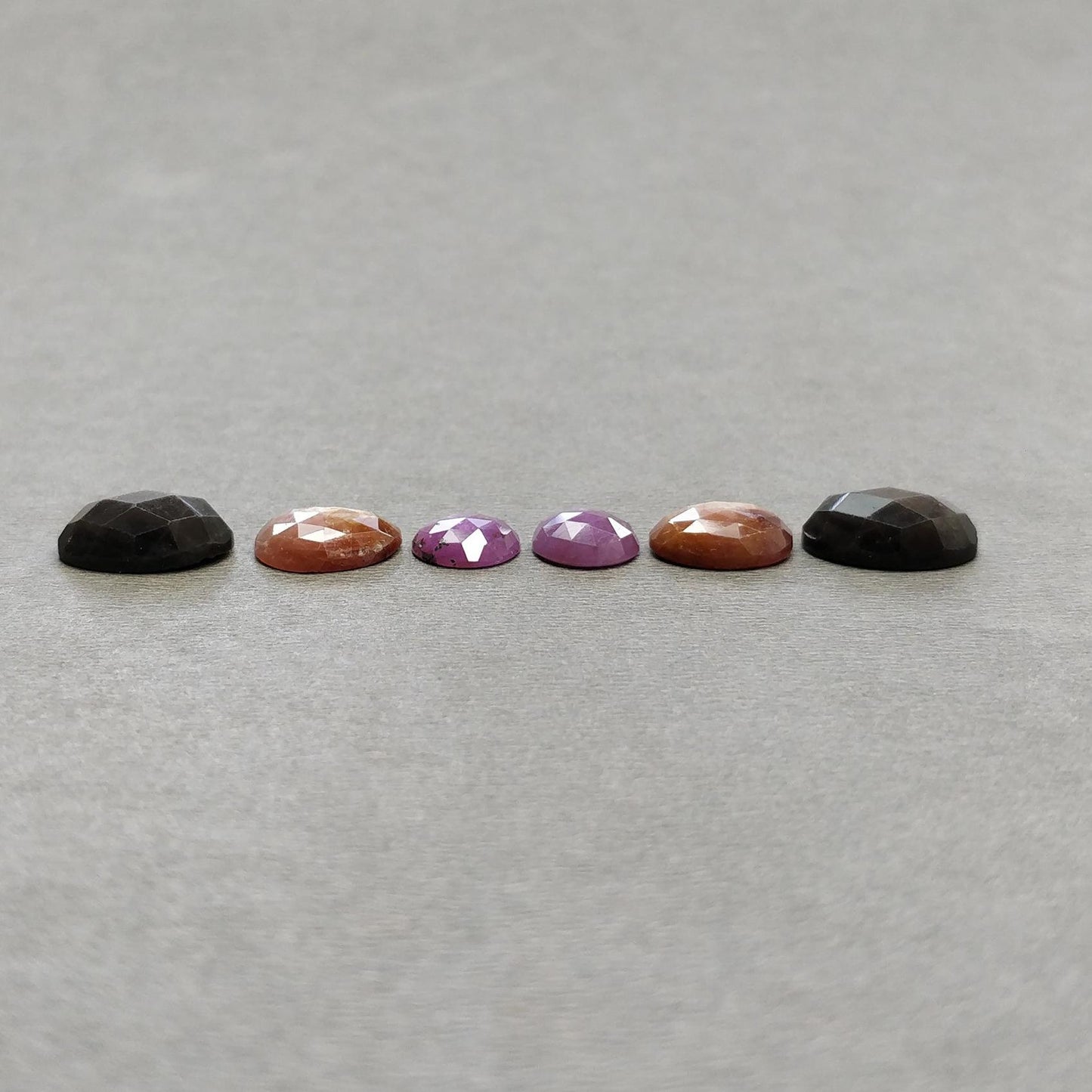 Multi Sapphire Gemstone Rose Cut : Natural Untreated Unheated Sapphire Multi Color Oval Round Egg Shape Set