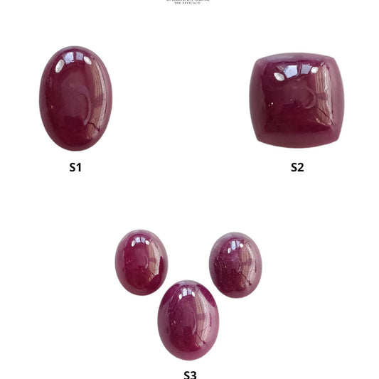 Ruby Gemstone Cabochon : Natural Untreated Unheated Red Ruby Oval & Cushion Shape