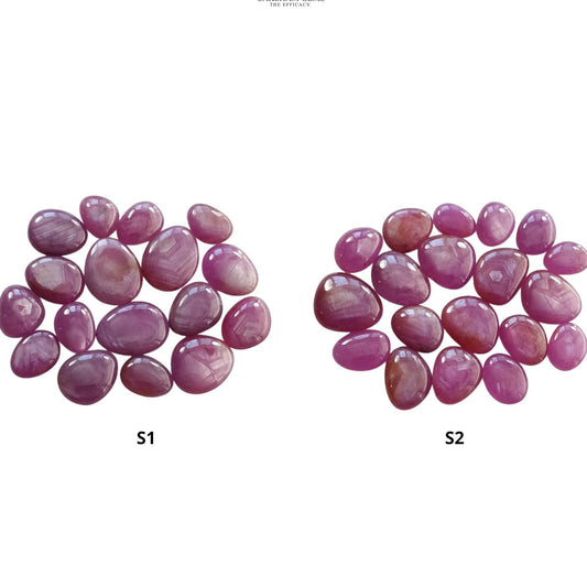 Ruby Gemstone Cabochon : Natural Untreated Unheated Sheen Ruby Uneven Egg Shape Lots
