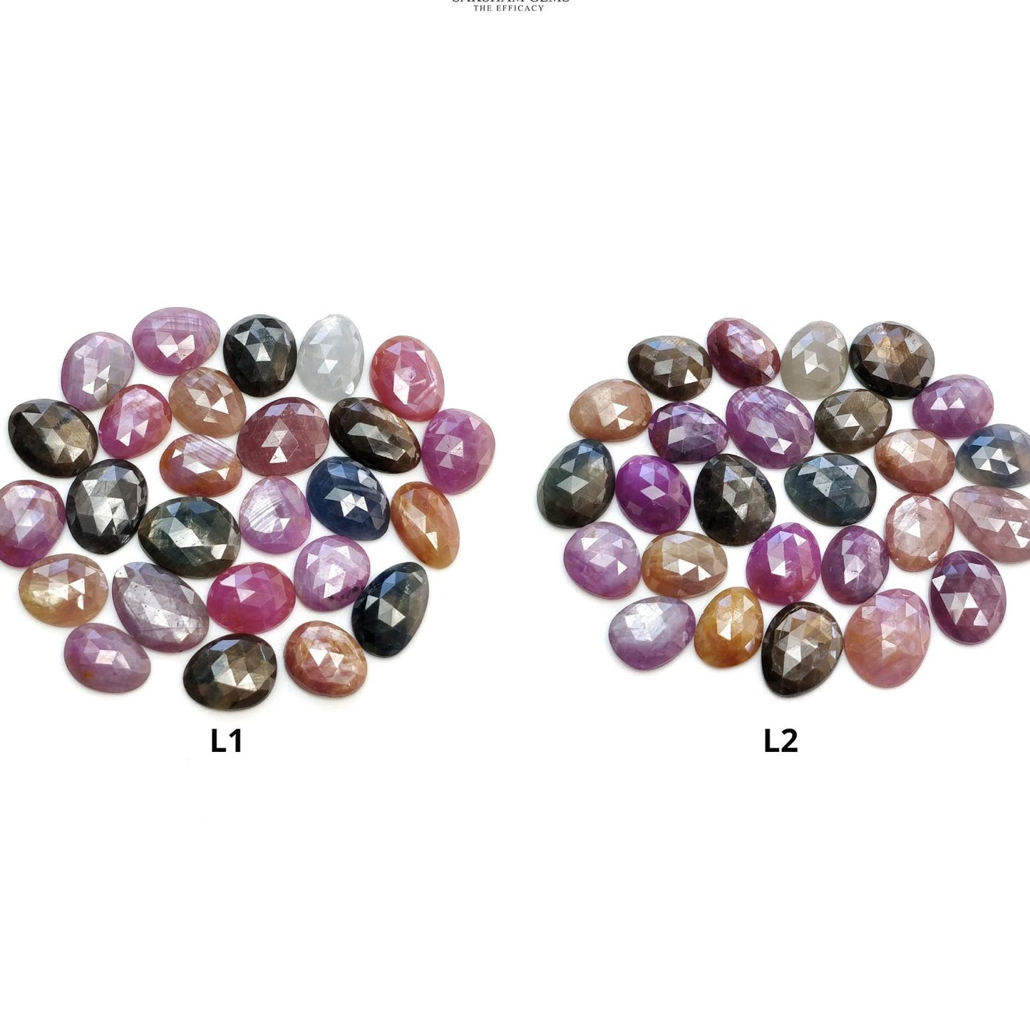 Multi Sapphire Gemstone Rose Cut : Natural Untreated Unheated Sapphire Multi Color Egg Shape Lot