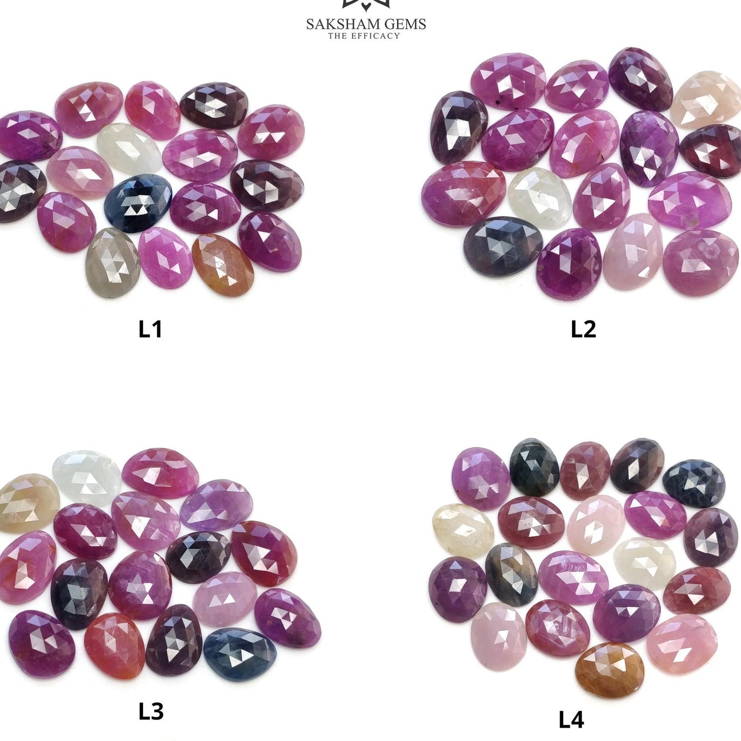 Multi Sapphire Gemstone Rose Cut : Natural Untreated Unheated Sapphire Multi Color Egg Shape Lot