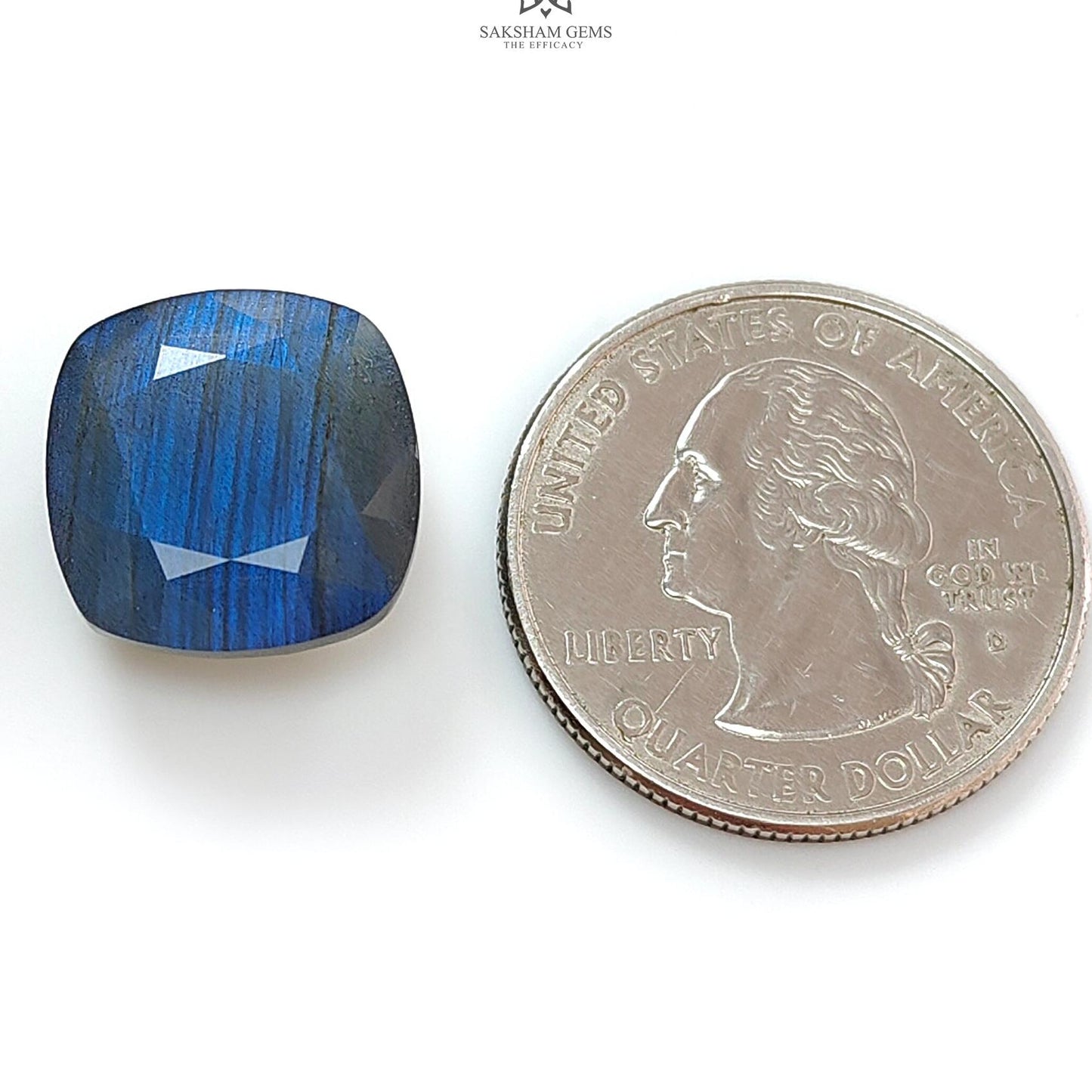 Rainbow Flashing Labradorite Fancy Cut: 12.10cts Natural Untreated Unheated Blue Labradorite Cushion Shape 1pc For Jewelry 15mm