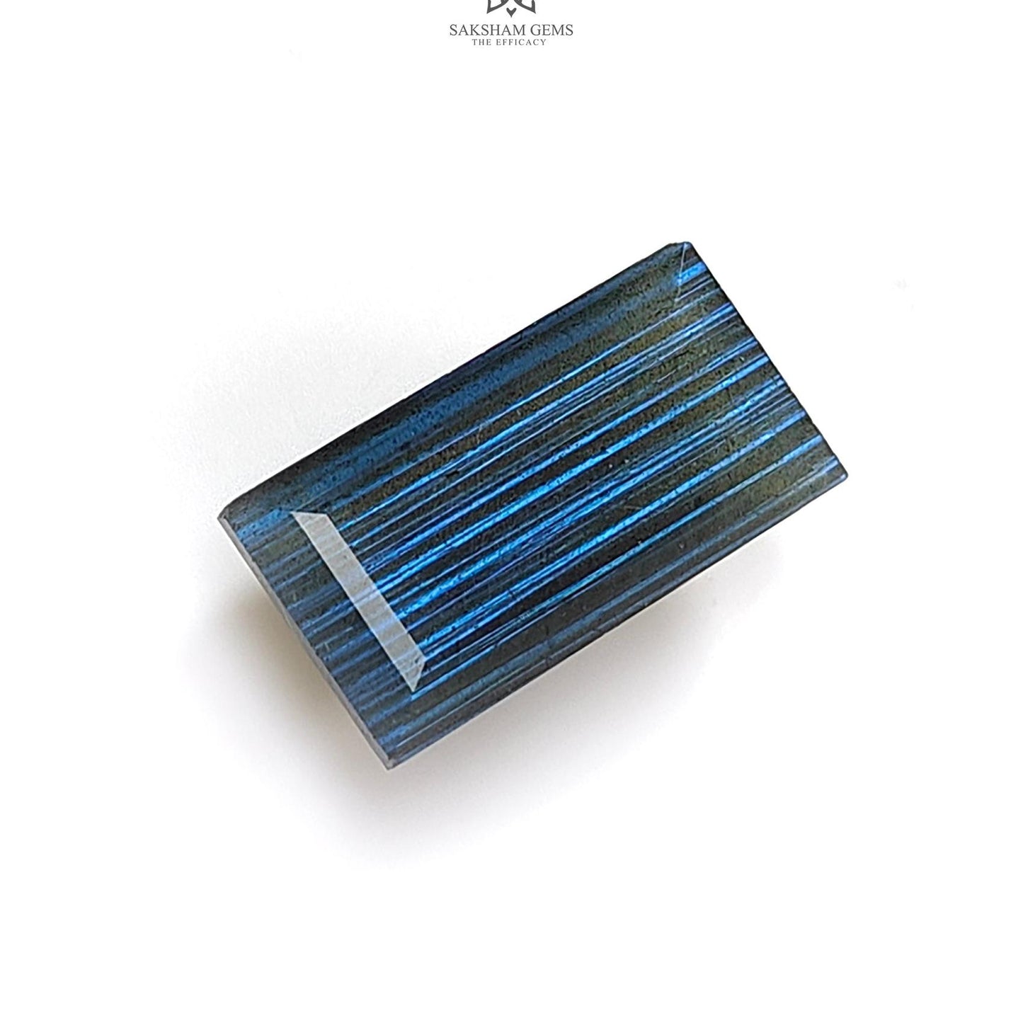 Labradorite Cabochon Fancy Cut : 16.50cts Natural Untreated Unheated Blue Labradorite  Baguette Shape 1pc For Jewelry 21*11mm