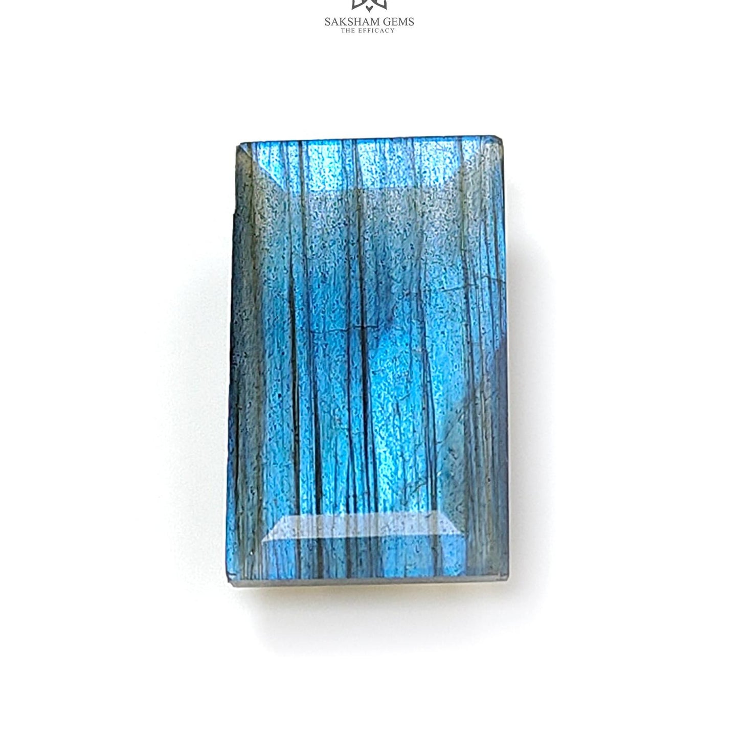 Labradorite Cabochon Fancy Cut : 16.90cts Natural Untreated Unheated Blue Labradorite  Baguette Shape 1pc For Jewelry 24*14mm