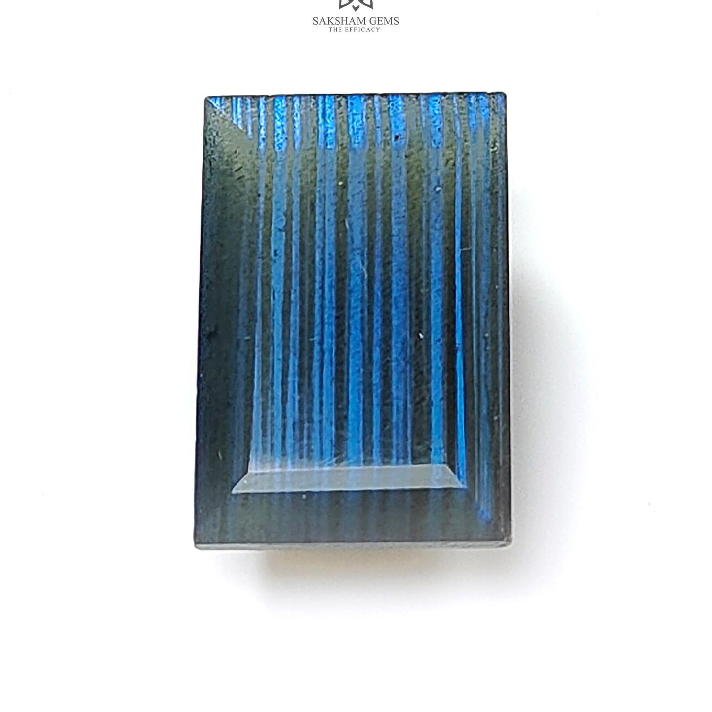 Labradorite Cabochon Fancy Cut : 20.00cts Natural Untreated Unheated Blue Labradorite Baguette Shape 1pc For Jewelry 21*14mm