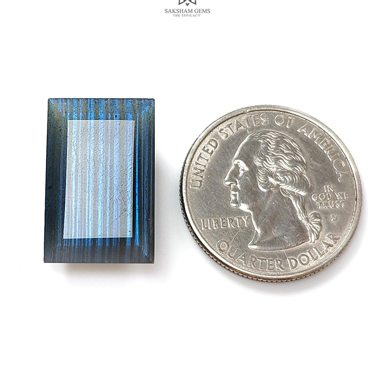 Labradorite Cabochon Fancy Cut : 20.00cts Natural Untreated Unheated Blue Labradorite Baguette Shape 1pc For Jewelry 21*14mm