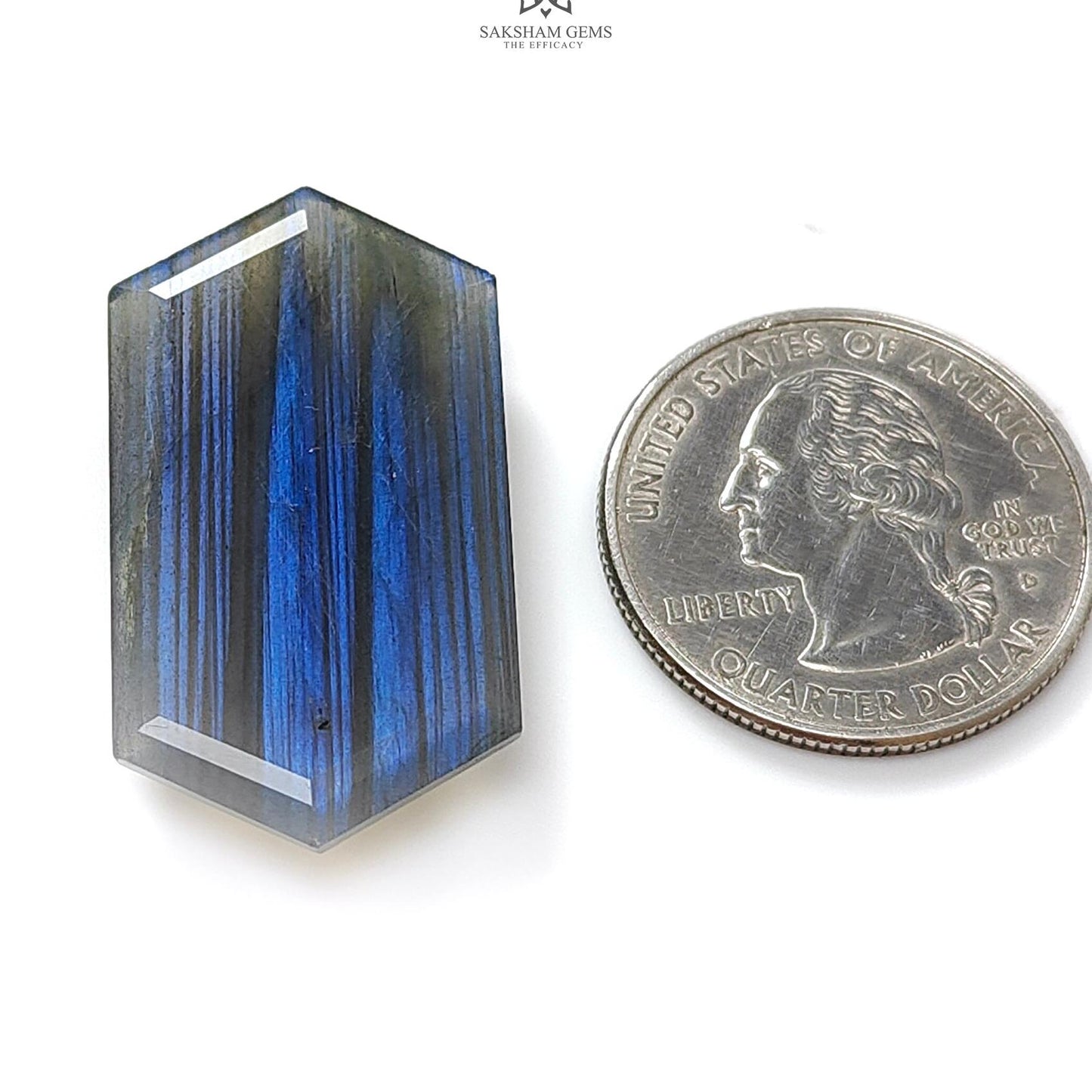 Labradorite Cabochon Fancy Cut : 29.10cts Natural Untreated Unheated Blue Labradorite Hexagon Shape 1pc For Jewelry 35*19mm