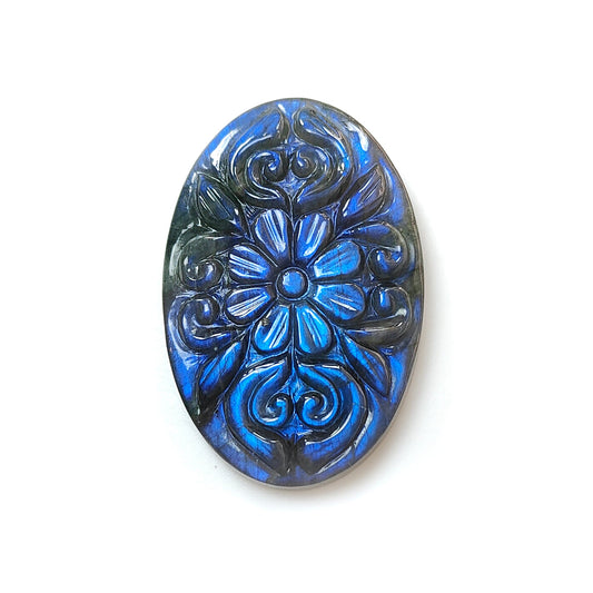 Blue Labradorite Oval Carving