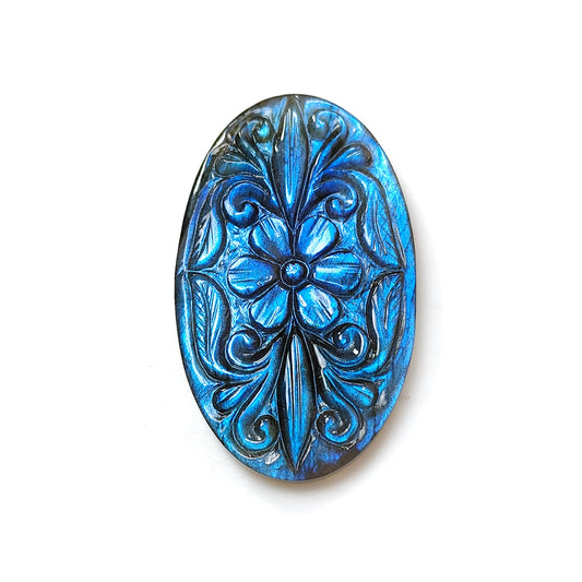 Blue Labradorite Oval Carving