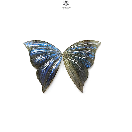 Blue Labradorite Butterfly Carving