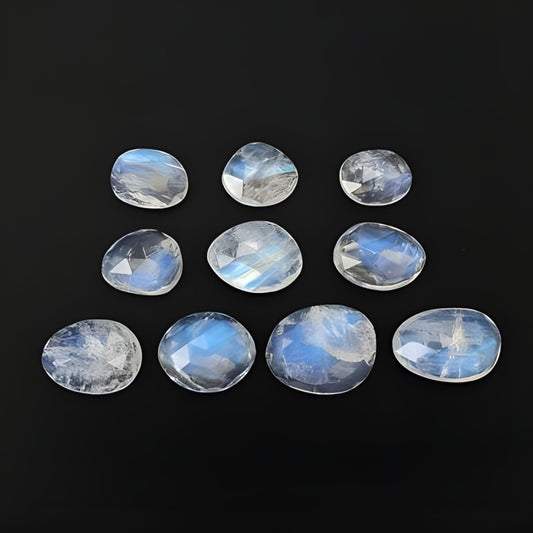Rainbow Moonstone Fancy Shape Rose Cut