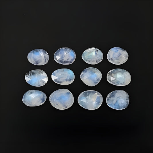 Rainbow Moonstone Fancy Shape Rose Cut