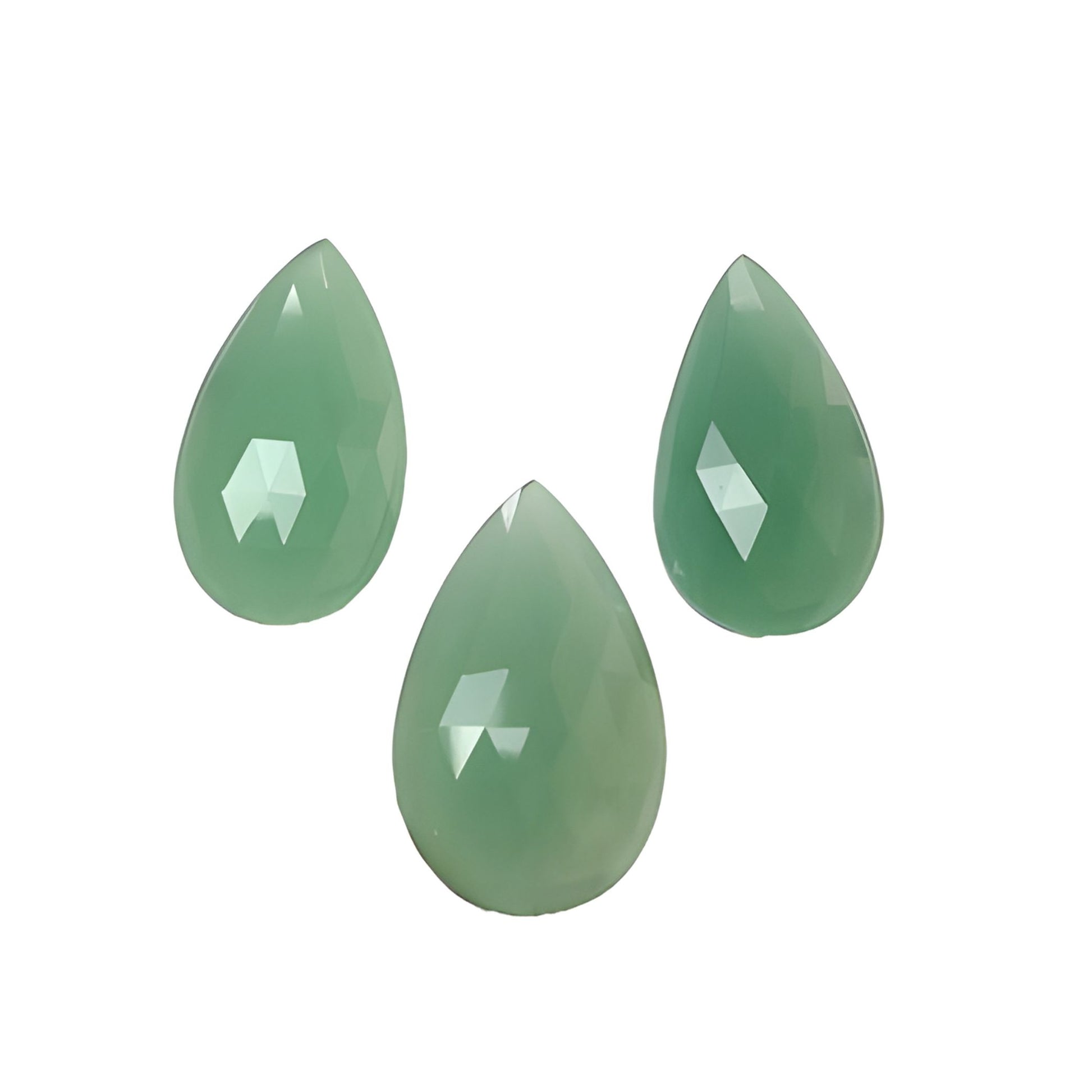 Green Quartzite Pear Shape faceted Cut