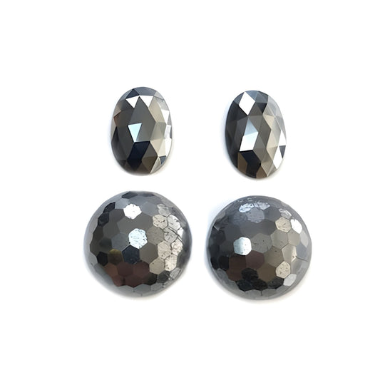 Hematite Oval, Round Shape Rose Cut 