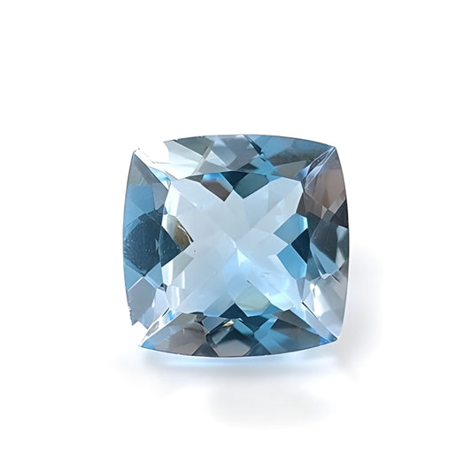 Blue Topaz Cushion Shape Faceted Cut
