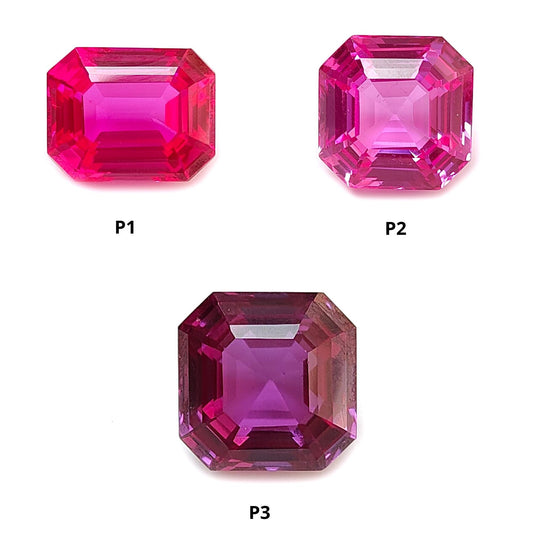 Synthetic Multi Color Gemstones Faceted Cut: Manmade Sapphire & Garnet Octagon Shape 1pc for Ring/Pendant