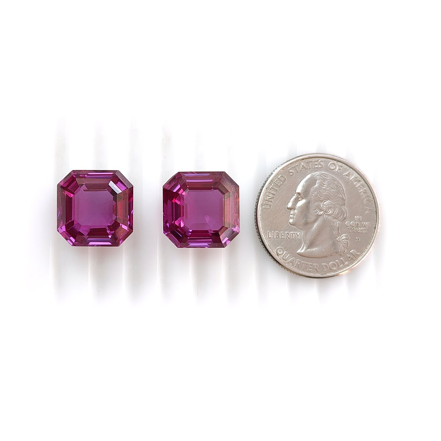 39.90cts Synthetic Manmade Garnet Gemstone Faceted Cut Octagon Shape Pair