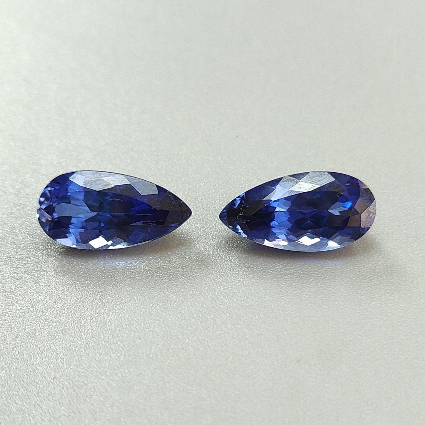 Synthetic Multi Color Gemstones Faceted Cut: Manmade Sapphire & Morganite Pear Shape 18*9mm Pair for Jewelry