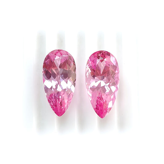 synthetic manmade Morganite pear faceted cut