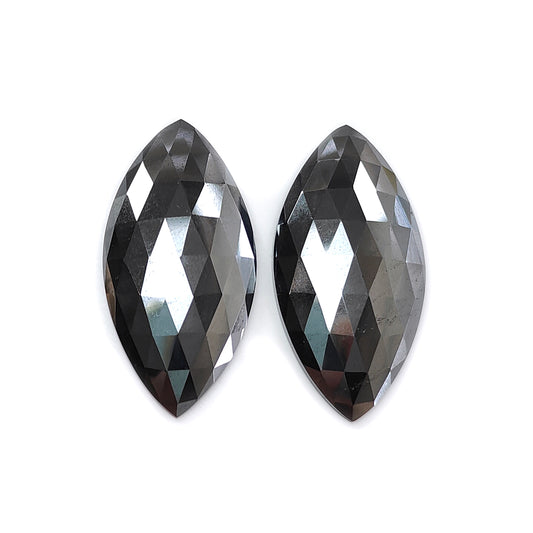 Black Hematite Marquise Rose Cut Slices