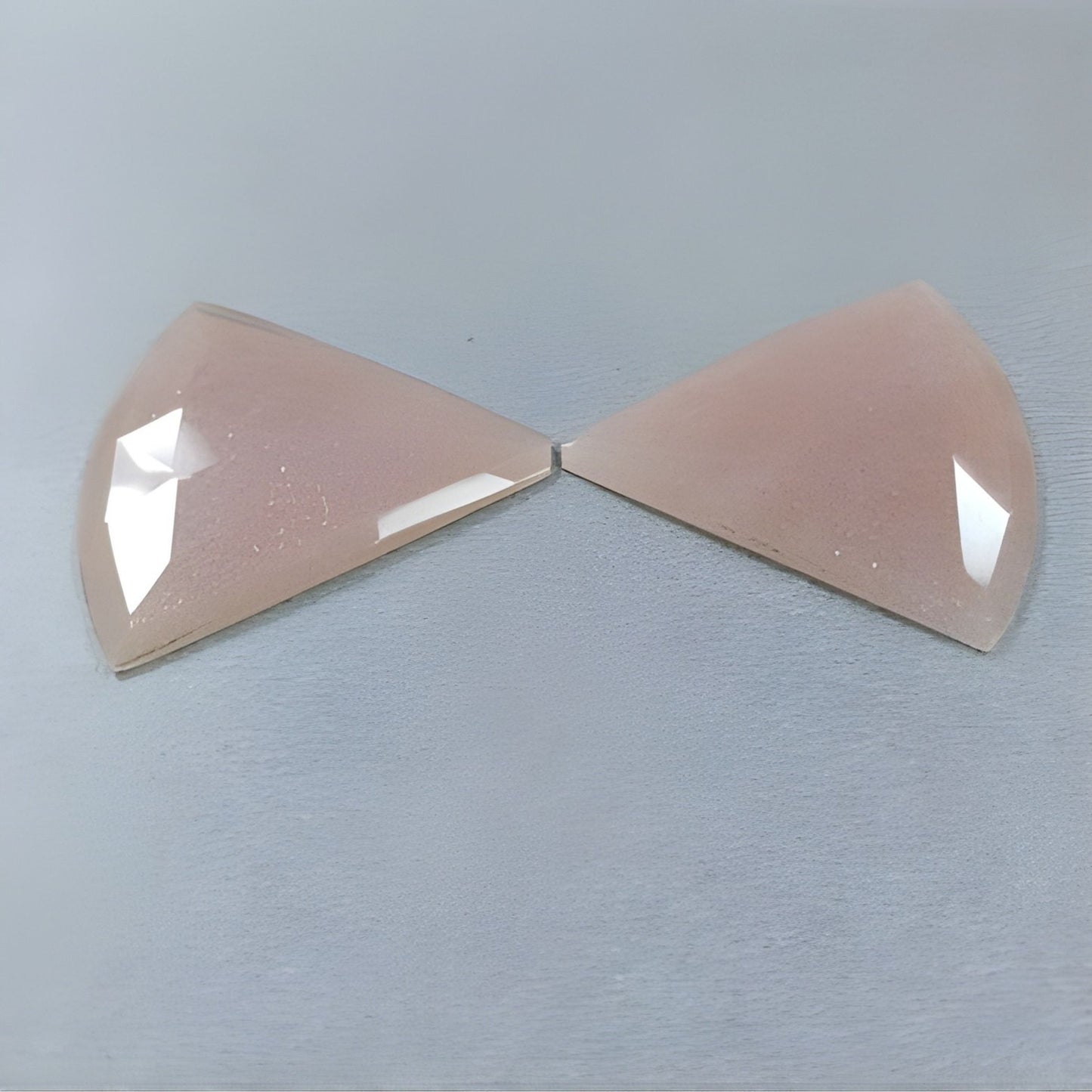 64.55cts Peach Moonstone Gemstone Natural Untreated Rose Cut Triangle Shape Pair