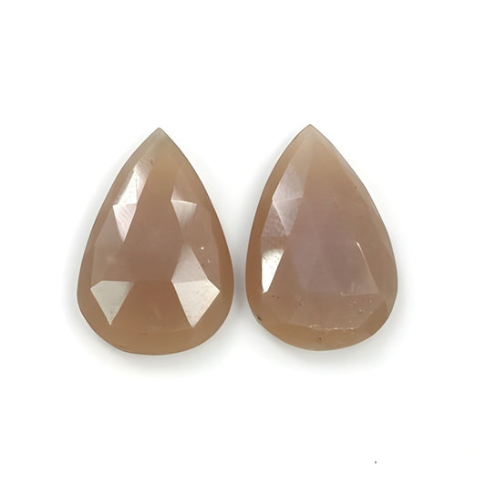 moonstone pear shape rose cut slices