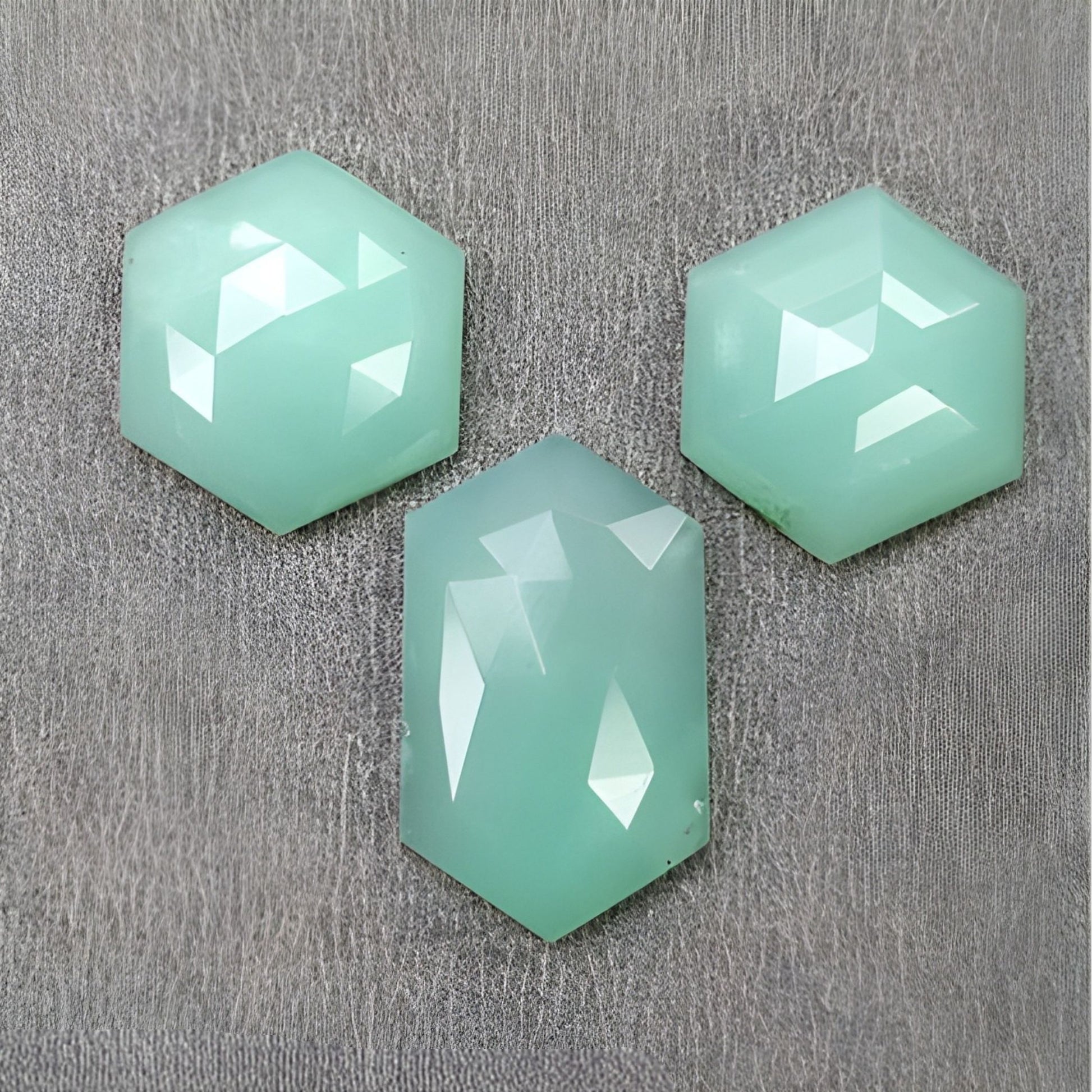 クリソプレーズ 六角形 ローズカット