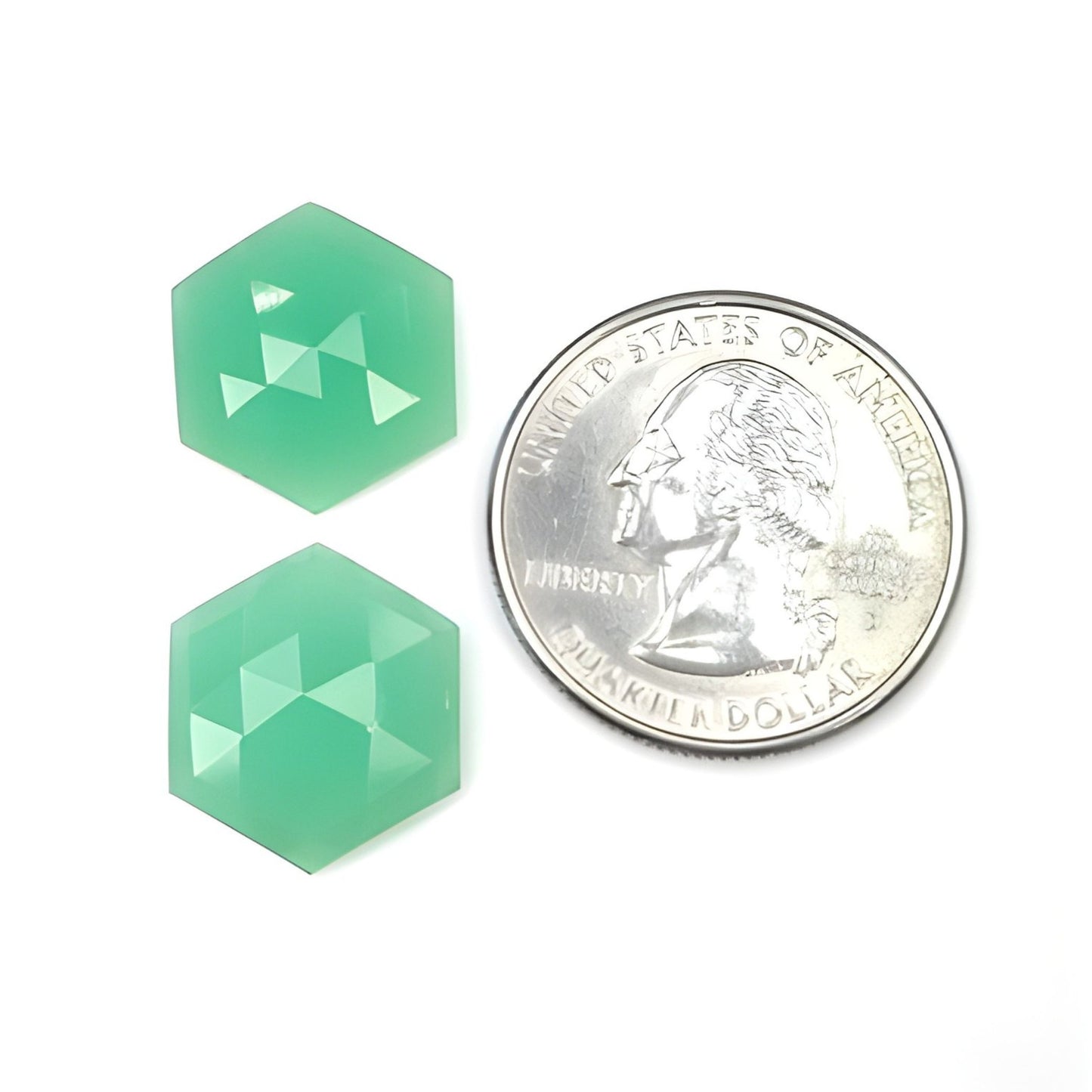 Chrysopras im Rosenschliff