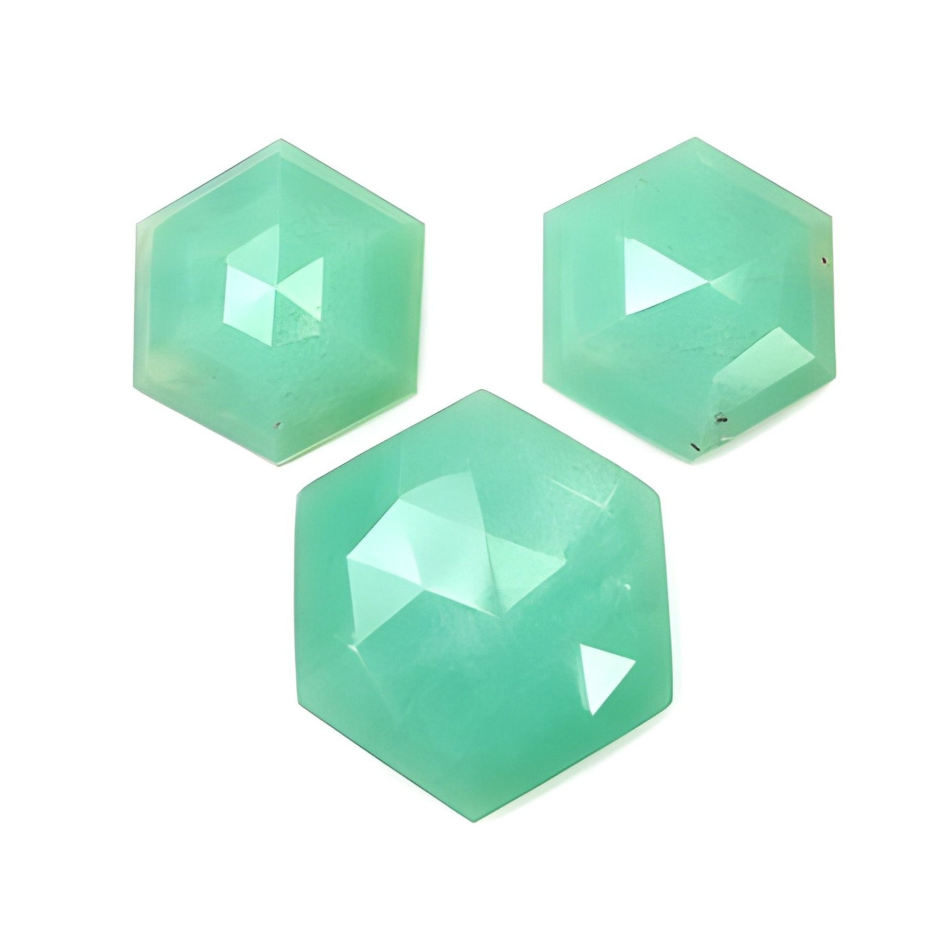 Chrysoprase Hexagon Shape Step Cut
