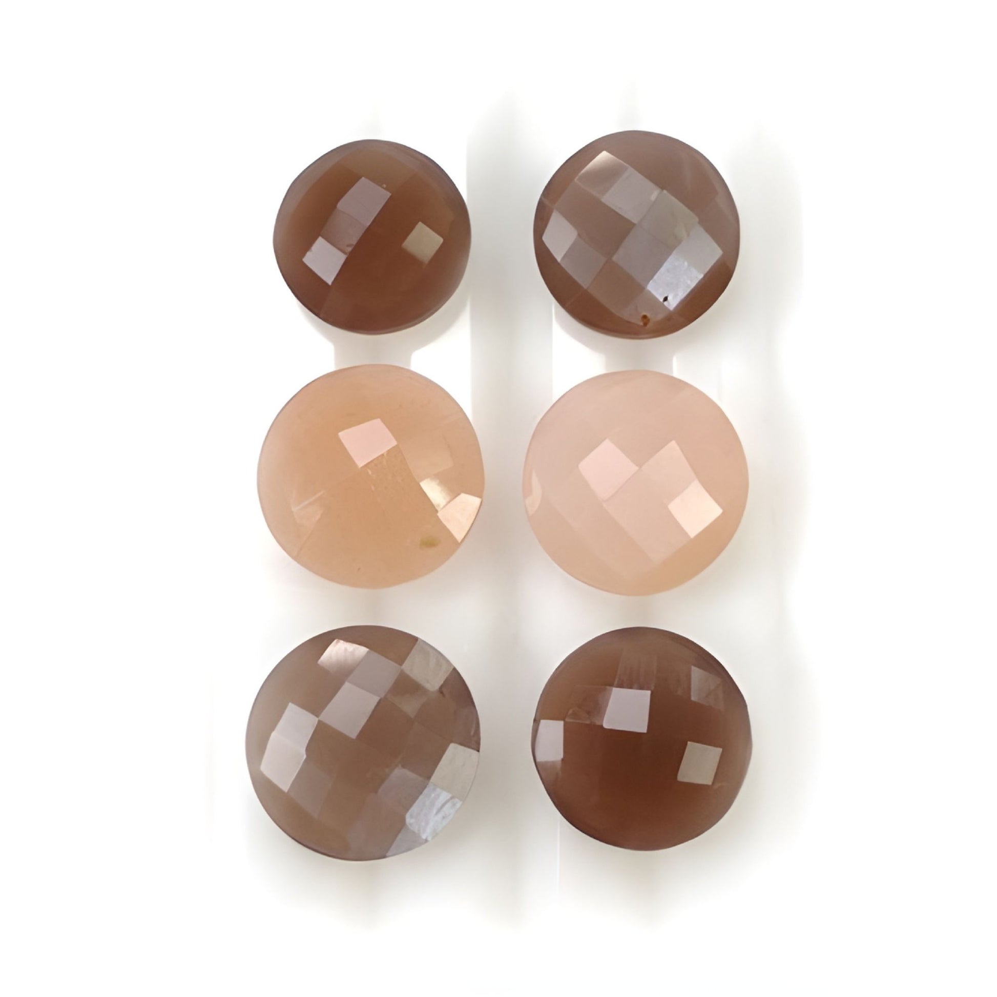 moonstone round shape checker cut