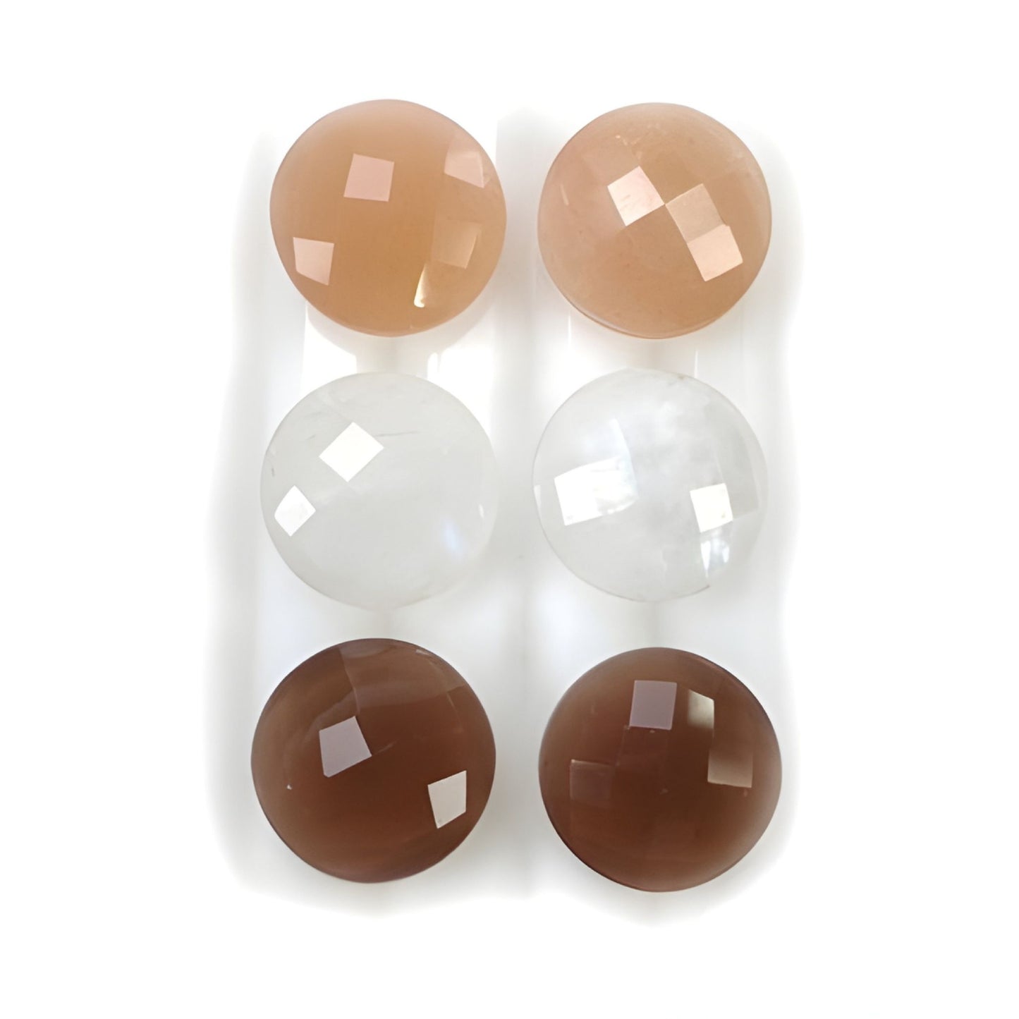 moonstone round shape checker cut