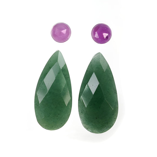 Quartzite, Sapphire Pear, Round Shape Checker Cut