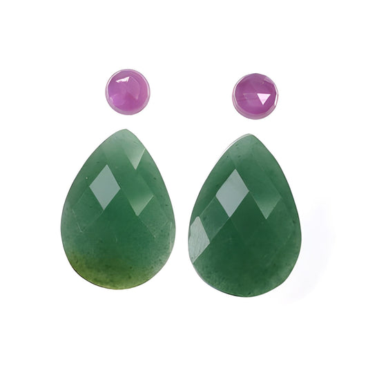 Quartzite, Sapphire Pear, Round Shape Checker Cut