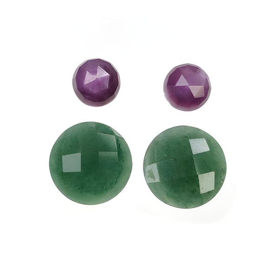 Quartzite, Sapphire Round Shape Checker Cut