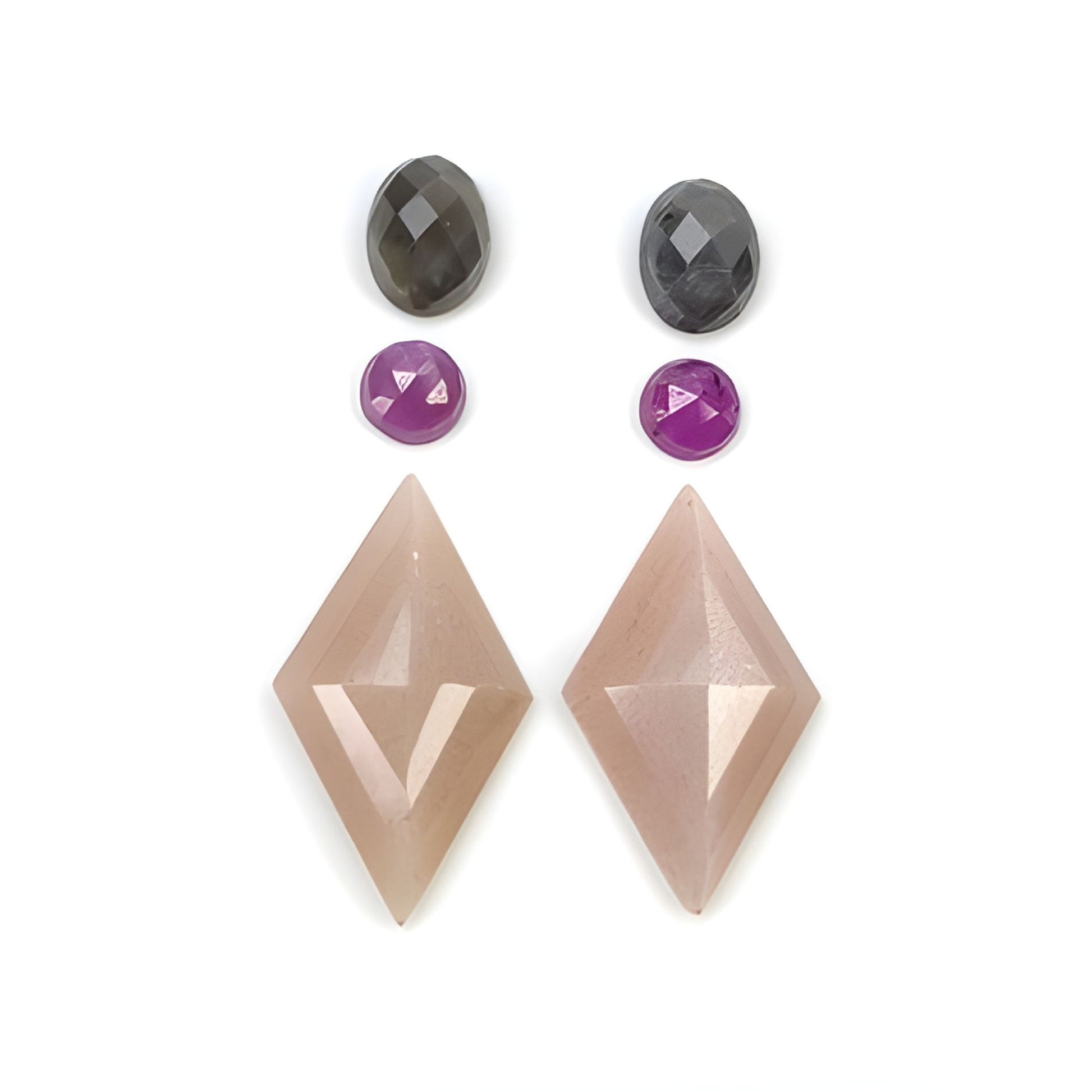 moonstone, sapphire marquise & oval shape step cut