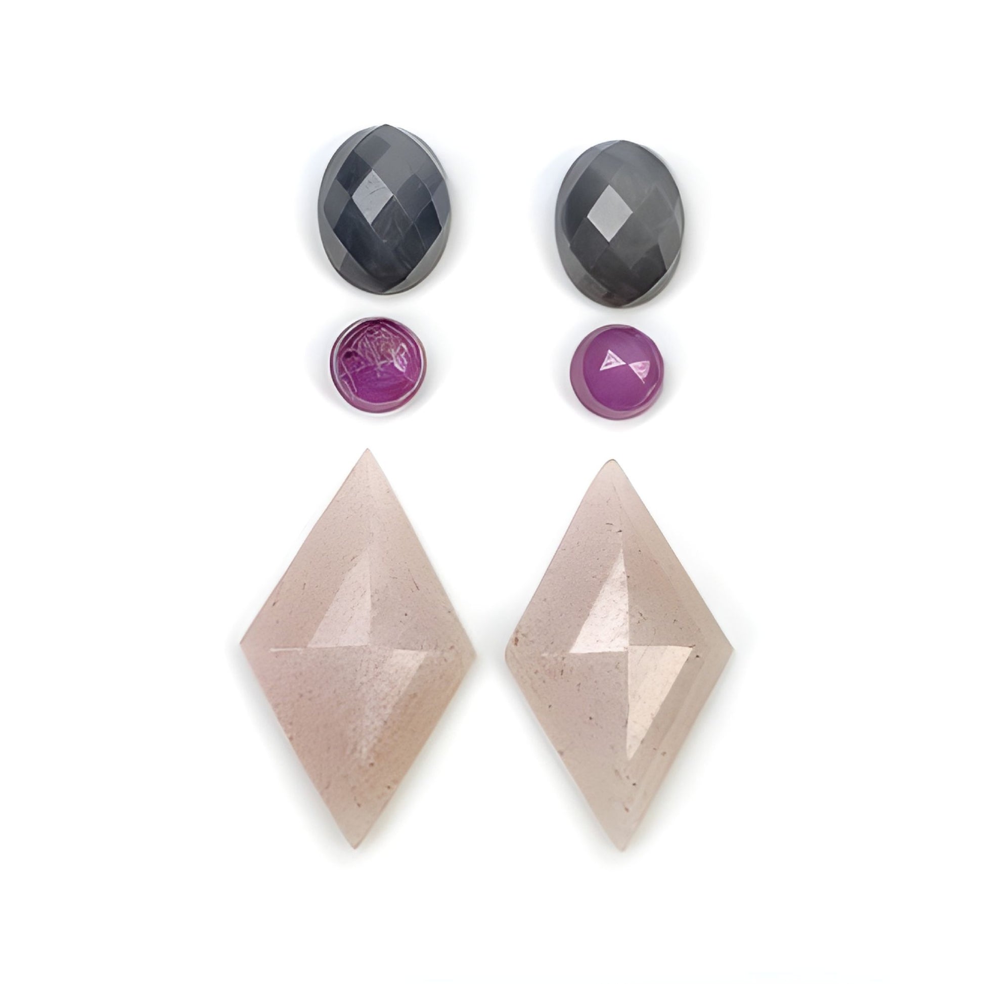 moonstone, sapphire marquise & oval shape step cut