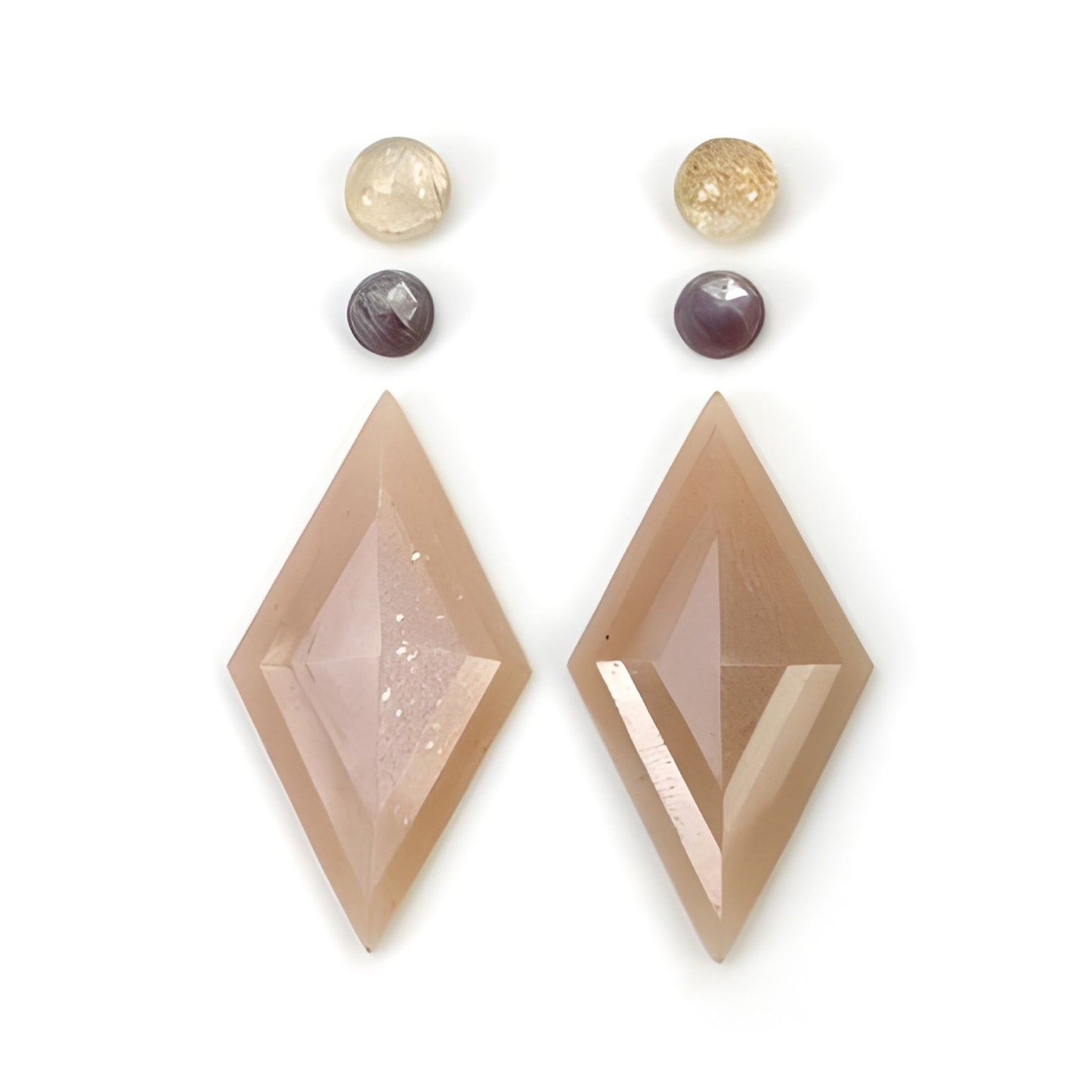 moonstne, sapphire marquise, round shape step cut