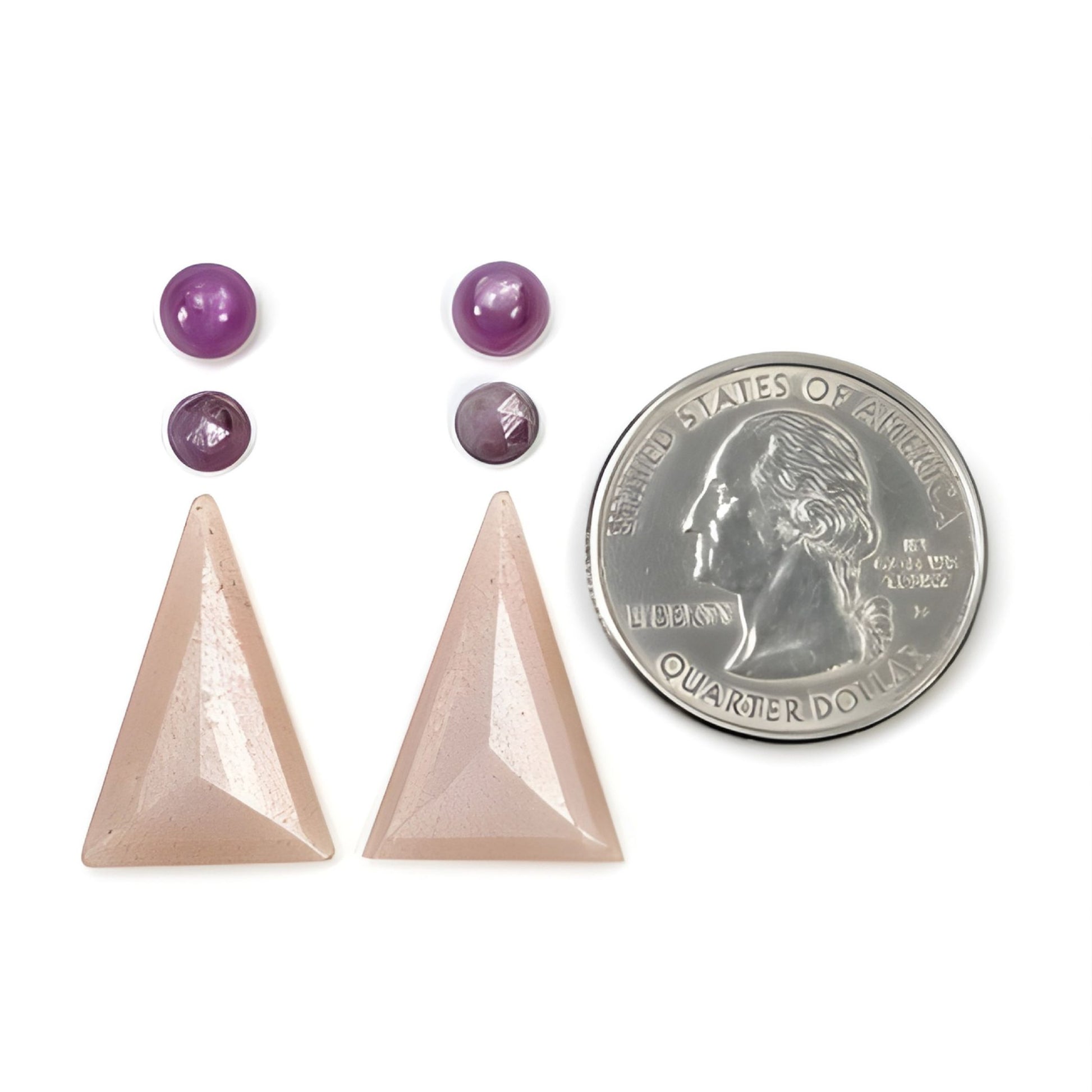 月光石、蓝宝石天然未经处理的宝石