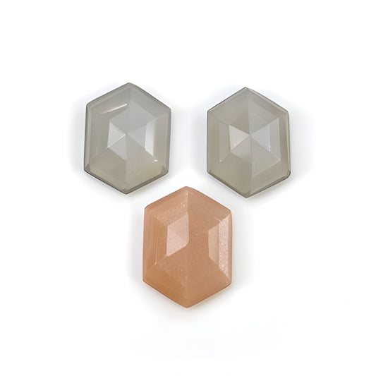 moonstone hexagon shape step cut