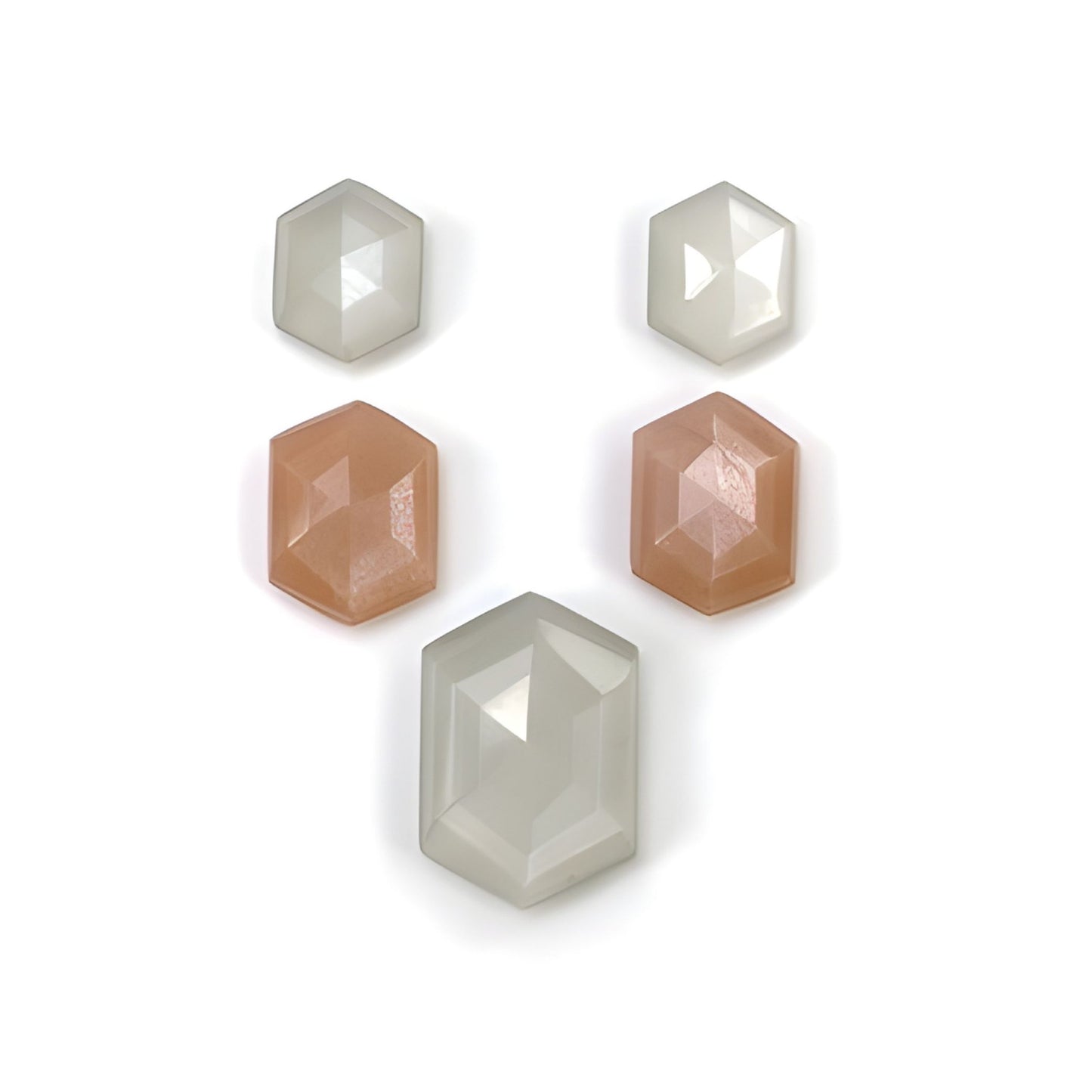 moonstone hexagon shape step cut